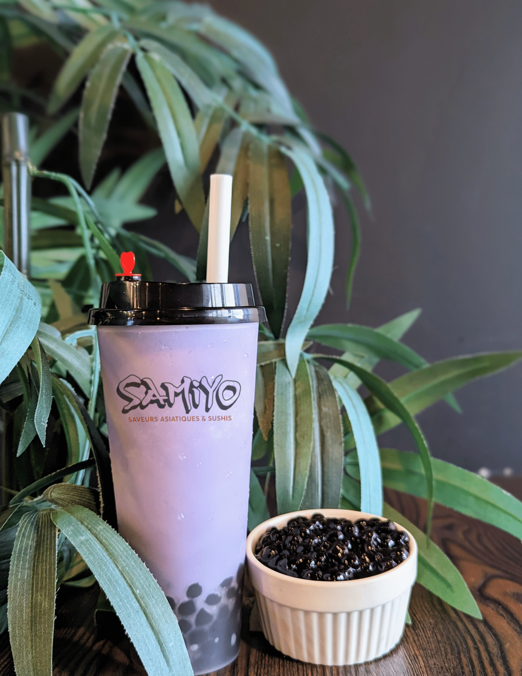 Thé aux perles taro — bubble tea Samiyo avec perles de tapioca